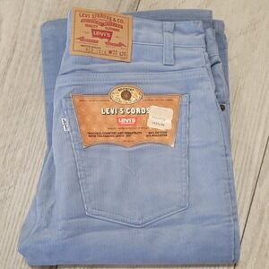 👖VTG 1982 Levi's 517 White Tab Sky Blue Cords 33x36 NWT USA Deadstock JCPenney